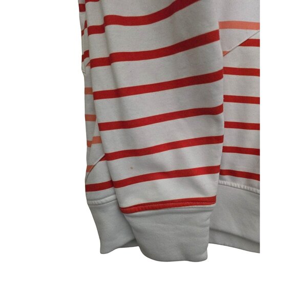 Solid & Striped Womens Half-Zip Pullover Sweatshirt Red & White Stripes Size S - Picture 3 of 5